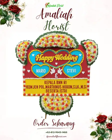 Papan Bunga Pernikahan Sadai